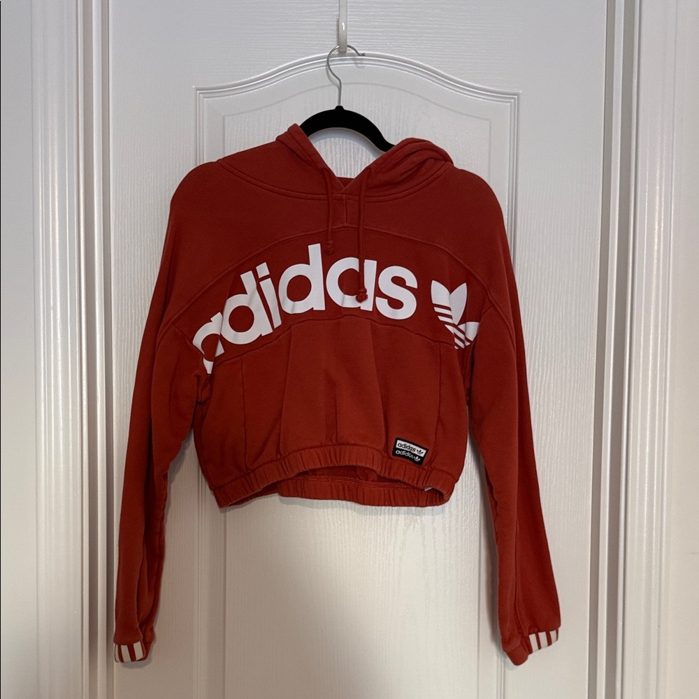 Adidas burnt orange hoodie